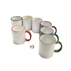 11oz Subli Coated Mug with Rim/Handle Colored  36pcs/Case